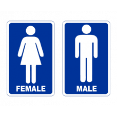 Label on WC door - Female - Male