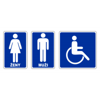 Označení dveří WC - Ženy - Muži - Vozíčkáři